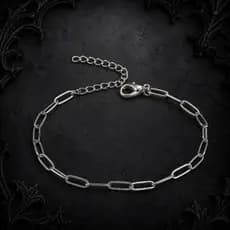 Pulseira Masculina Aço Inox Elo Oval Prata