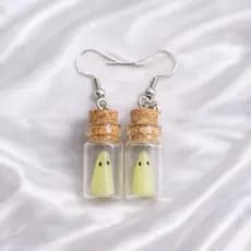 Brinco Ghost in a Bottle - Fantasmas engarrafados estilo alternativo