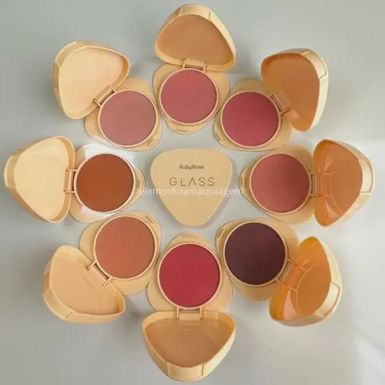 Blush Compacto Glass Ruby Rose Ultrafino Aveludado
