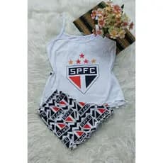 Promoção Imperdível Pijama Baby Doll feminino Time Short + Blusa Tecido leve e Macio Para Dormir Presente De Aniversário