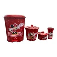 lixeira da mini + kit pia 3 peças