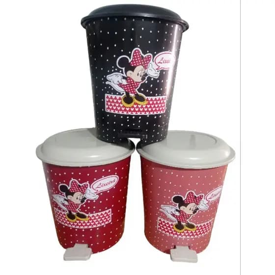 kit com 3 lixeira da mini 12 litros