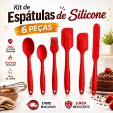Kit 6 Espátulas De Silicone Profissional Resistente A Altas Temperaturas Antiaderente ENVIO IMEDIATO