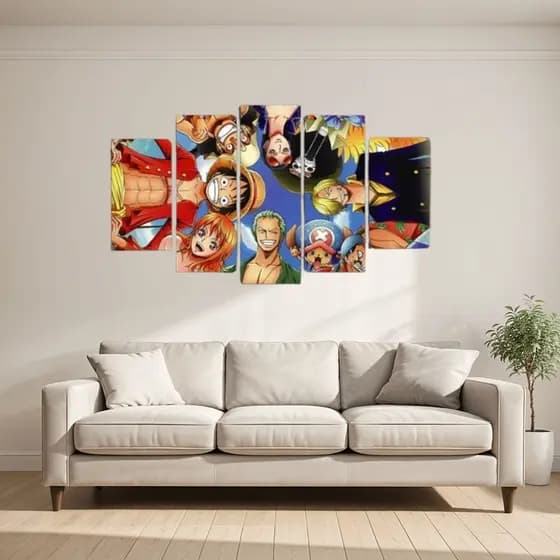 Mosaico 5 Quadros One Piece MDF Vinil Premium 16x30/16x40/16x50 | Fita 3M | Sala Gamer/Quarto