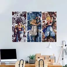 Quadros Decorativos,1 a 3 placas Dragon-Ball-Z em MDF 20x45cm – Vinil Autocolante Premium