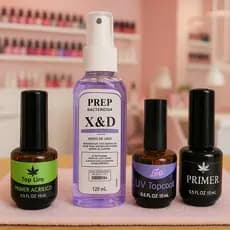 kit iiniciante manicure  top coat lirio prime gel top coat prep xd 120ml kit completo led uv oferta