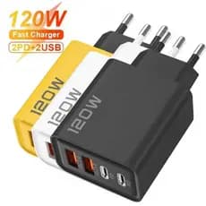 Carregador Celular Turbo 120w Saídas 2 Usb A 3.0 E 2 Tipo C