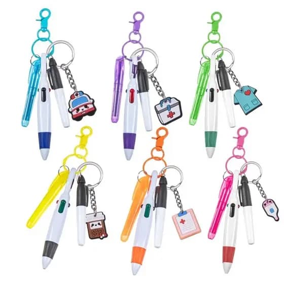 Presente De Caneta De Enfermeira , Mini Marcador E Com Esferográfica Retrátil Chaveiro Para Carretéis De Crachá Material