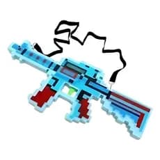 Arma De Brinquedo Minecraft Pixel Com Luz Laser E Som Cor Azul Vermelho