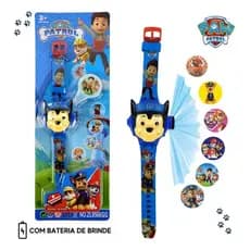 Relógio Infantil Patrulha Canina 3d Projetor De Imagens Chase