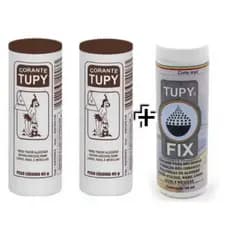 Kit Linha Tupy 2 Corante Marrom + 1 Fixador Tupy Fix para Tingir Roupa