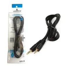 Cabo Auxiliar Universal P2xP2 Reforçado 1 Metro Preto  PC / TV / MP3 / Rádio /Celular /Notebook /Tablet Caixa de Som