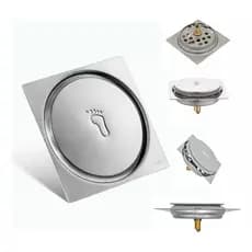 Ralo 10x10 Click Oculto Inox Quadrado Aço Grelha - Solução Prática e Elegante para o Seu Banheiro