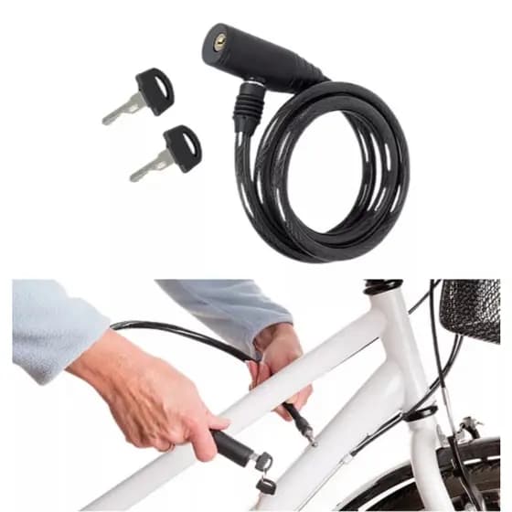 Corrente Cadeado Trava Bicicleta Chave Aço Bike Moto Estepe