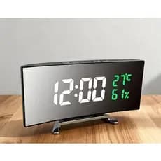 Relógio Digital Despertador Led Espelhado De Mesa Multifuncional Com Data Temperatura