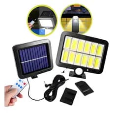 Luminária Refletor Luz Solar 120 Cob Sensor De Movimento 3 funções Com Controle Remoto LKY0043