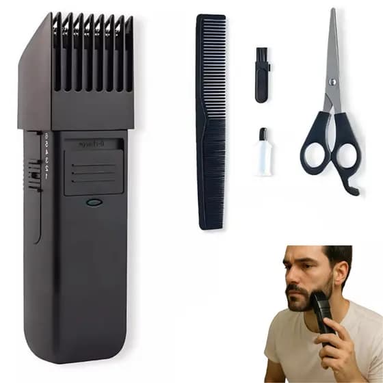 Máquina De Cabelo Aparador De Pelos Barba Cabelo Profissional Completo Cor Preto 110V/220V