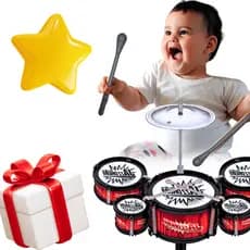 Mini bateria infantil musical Jazz Drum brinquedo Instrumento musical educativo para crianças 1 ano