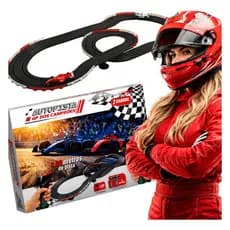 Autorama Infantil Com 2 Carros 2 Controles Pista Elétrica De Corrida 3,80m brinquedo presente menino