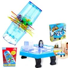 Jogos De Mesa Kit Jogo Tira Vareta + Jogo Pinguim Numa Fria Quebra Gelo