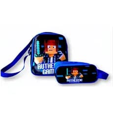 Lancheira Termica Authentic Games + Estojo de Lapis Duplo