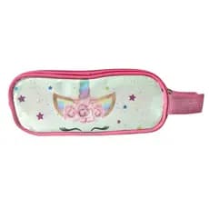 Estojo de Lapis Unicornio Flores Duas Reparticoes