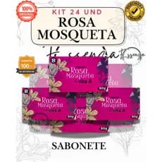 ATÉ 24 Unidades - Sabonete Barra Rosa Mosqueta Baruc - Vita A – Hidratação, Regeneração e Suavidade
