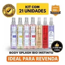 Kit 21 Body Splash Bio Instinto 130ml | Perfume Corporal Feminino | Revenda Atacado