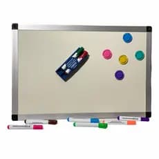 Quadro Branco Magnético 60x40 cm - Moldura Alumínio - Lousa Branca bem Lisinha ideal para Avisos Lembretes Escritório Casa Home Office