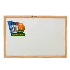 Quadro Branco 120X90 Madeira Escolar Grande Com 4 canetas + 1 Apagador Lousa Branca Escolar Escritório