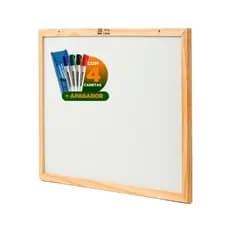 Quadro Branco 60X40 Madeira Escolar Médio Com 4 canetas + 1 Apagador Lousa Branca Escolar Escritório