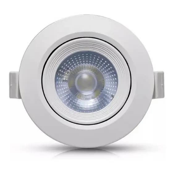 Kit 10 Unidades Led Cob Redondo Branco Quente Embutida