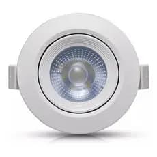 Kit 10 Unidades Led Cob Redondo Branco Quente Embutida