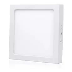 Painel De Led Quadrado Sobrepor 18w Branco Quente 3000k