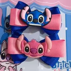 Parzinho de Laços Stitch & Angel | Acessorio para cabelo laçinhos tendência