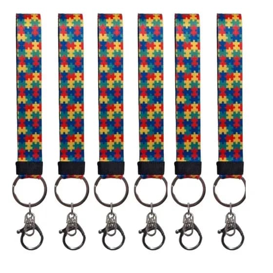 kit com 2 Chaveiro Autismo / Cordão identificação do Autismo/  Chaveiro com fecho lacosta Autismo