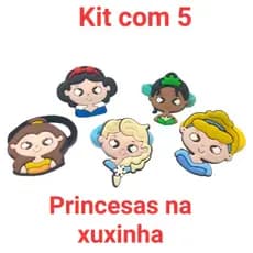 Kit xuxinhas para cabelo menina, kit com 5 princesas  rabico de cabelo, elastico acessório