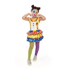 Fantasia de Palhacinha Infantil Roupa de Palhaça Menina Circo Divertida Anjo Fantasias 369