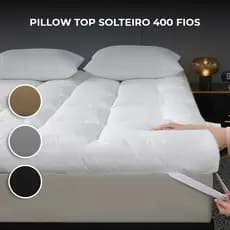 Pillow Top Cama Solteiro Box Protetor de Colchão Extra Macio Com Elástico nas Pontas