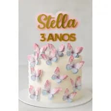 topo de bolo jardim das borboletas 3D - decoracao de bolo borboletas 🦋   topo de bolo borboleta personalizado