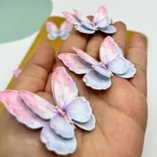 30 Borboletas papel dupla camada efeito 3D aplique para decoração de bolos, lembrancinha - topo de bolo e personalizados
