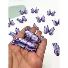 30 Borboletas papel lilás roxo efeito 3D aplique para decoração de bolos, lembrancinha - topo de bolo e personalizados