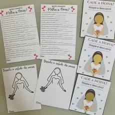 Kit Jogos Despedida de Solteira - Quem Conhece a Noiva + Raspadinha + Desenhe o Vestido. Chá de Casa Nova, Chá de Panela