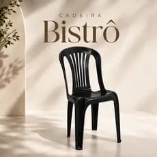 Cadeira De Plástico Multiuso Bistrô Adulto Preta Resistente