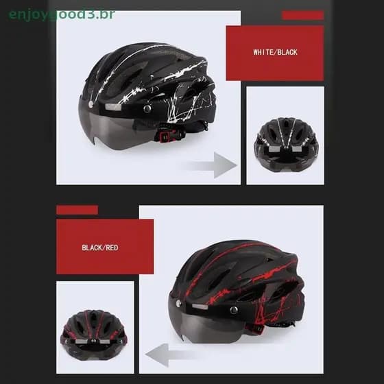 Capacete De Ciclismo Ultraleve Unissex Adulto Com Óculos Para Esportes Ao Ar Livre (br)