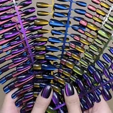 [B & H] 30 Unidades De Unhas Artesanais Gradiente Prensa De Olhos Em Falsas Pontas Curtas Médias Design Popular Decoraçã