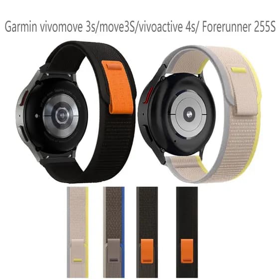 18mm Para Garmin vivomove 3s move3S vivoactive 4s Forerunner 255S Pulseira De Nylon Tecida Alpine loop strap