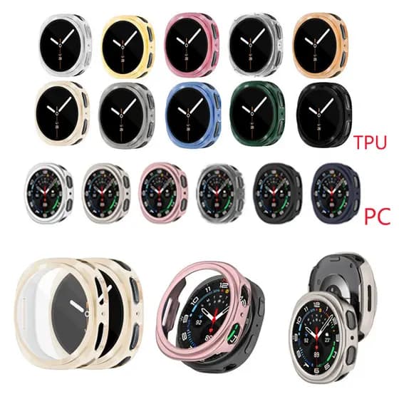 Para Samsung Galaxy Watch 8 9 40mm 44mm PC Capa Protetora Casca Dura TPU Moldura Completa