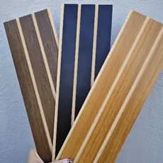 Kit Painel Ripado MDF Autocolante 45x11 cm Revestimento Decorativo de Parede para Sala Recepção
