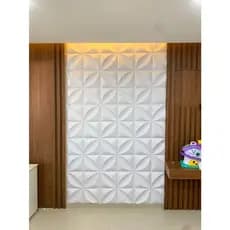 Placa 3D de PVC para Parede 25x25cm Revestimento Decorativo Sala Escritório